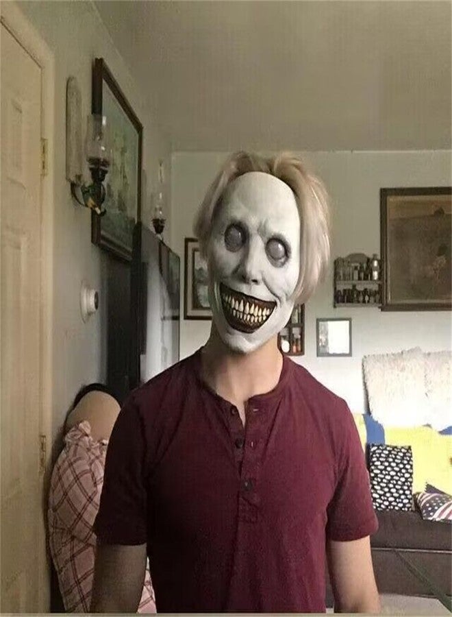قناع شيطان مبتسم للهالوين من HPONEZJ - أبيض، واقعي، مخيف، للجنسين، مقاس واحد - Image 4